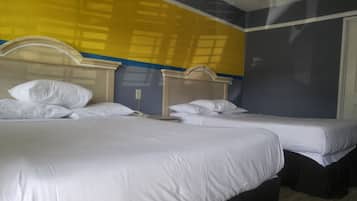 Desk, free WiFi, bed sheets