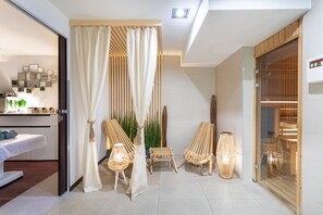 Couples treatment room(s), sauna, body treatments, aromatherapy