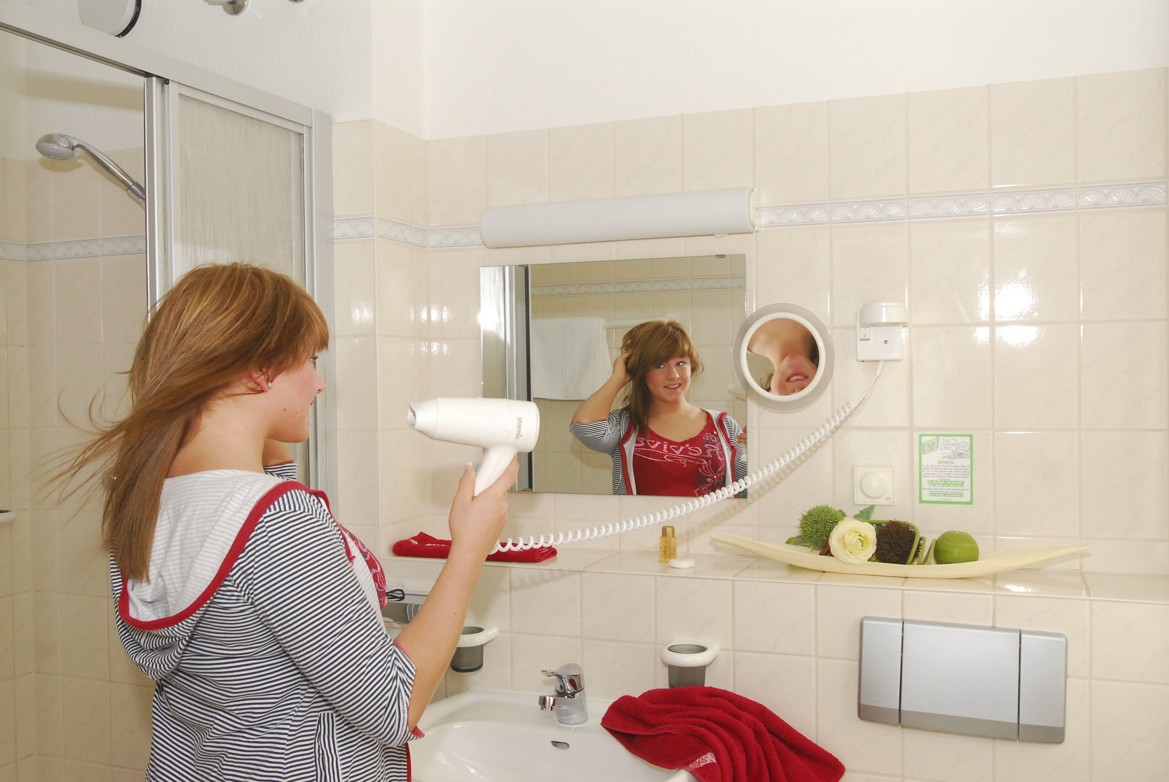 double room | bathroom | free toiletries, hair dryer, towels, soap