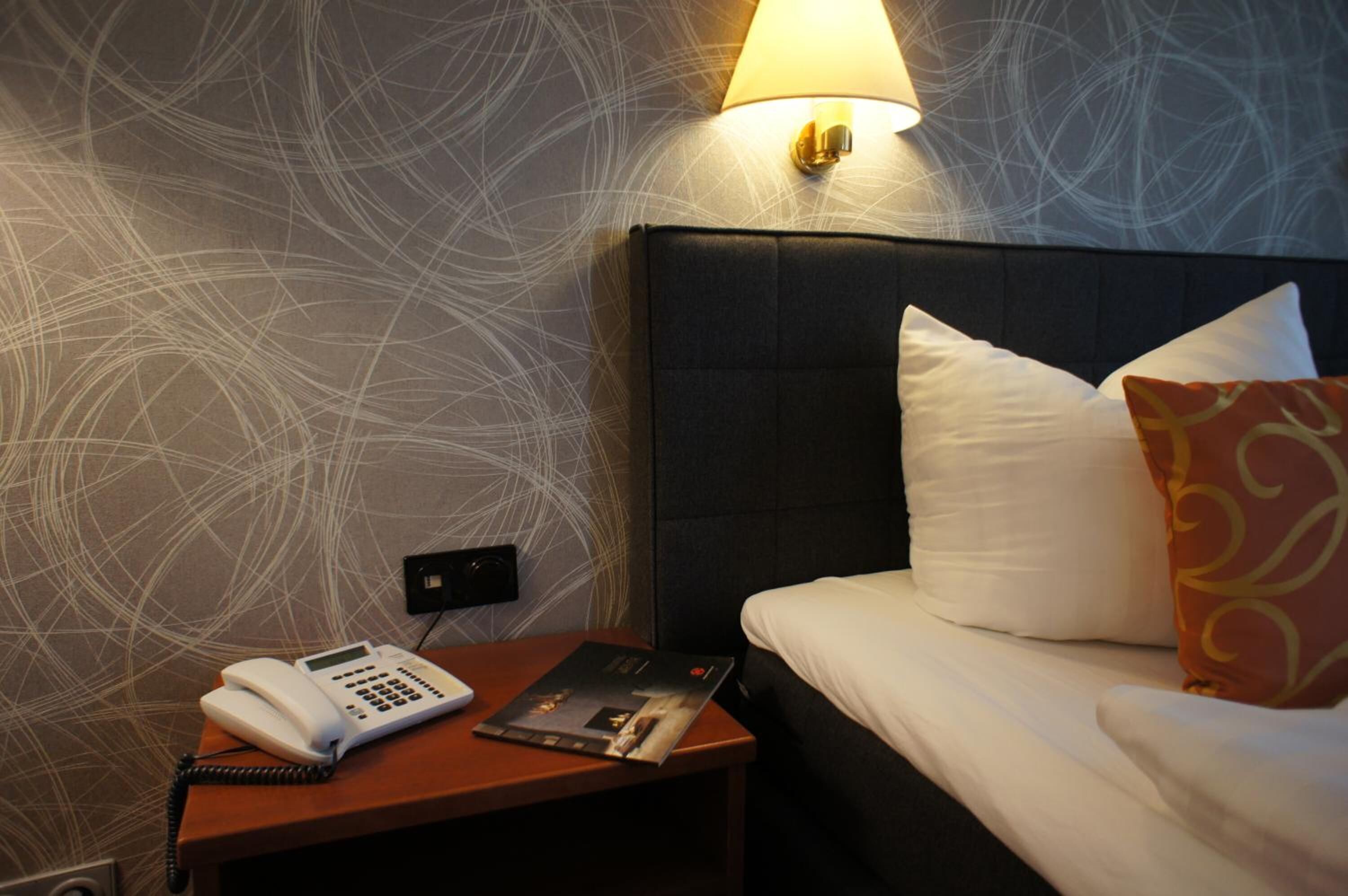 minibar, desk, laptop workspace, blackout curtains