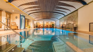 Indoor pool, open 6:00 AM to 8:30 PM, sun loungers
