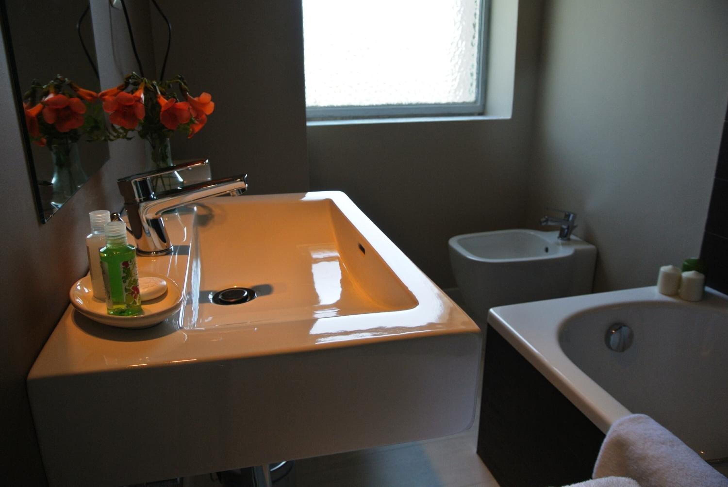 rainfall showerhead, free toiletries, hair dryer, bidet