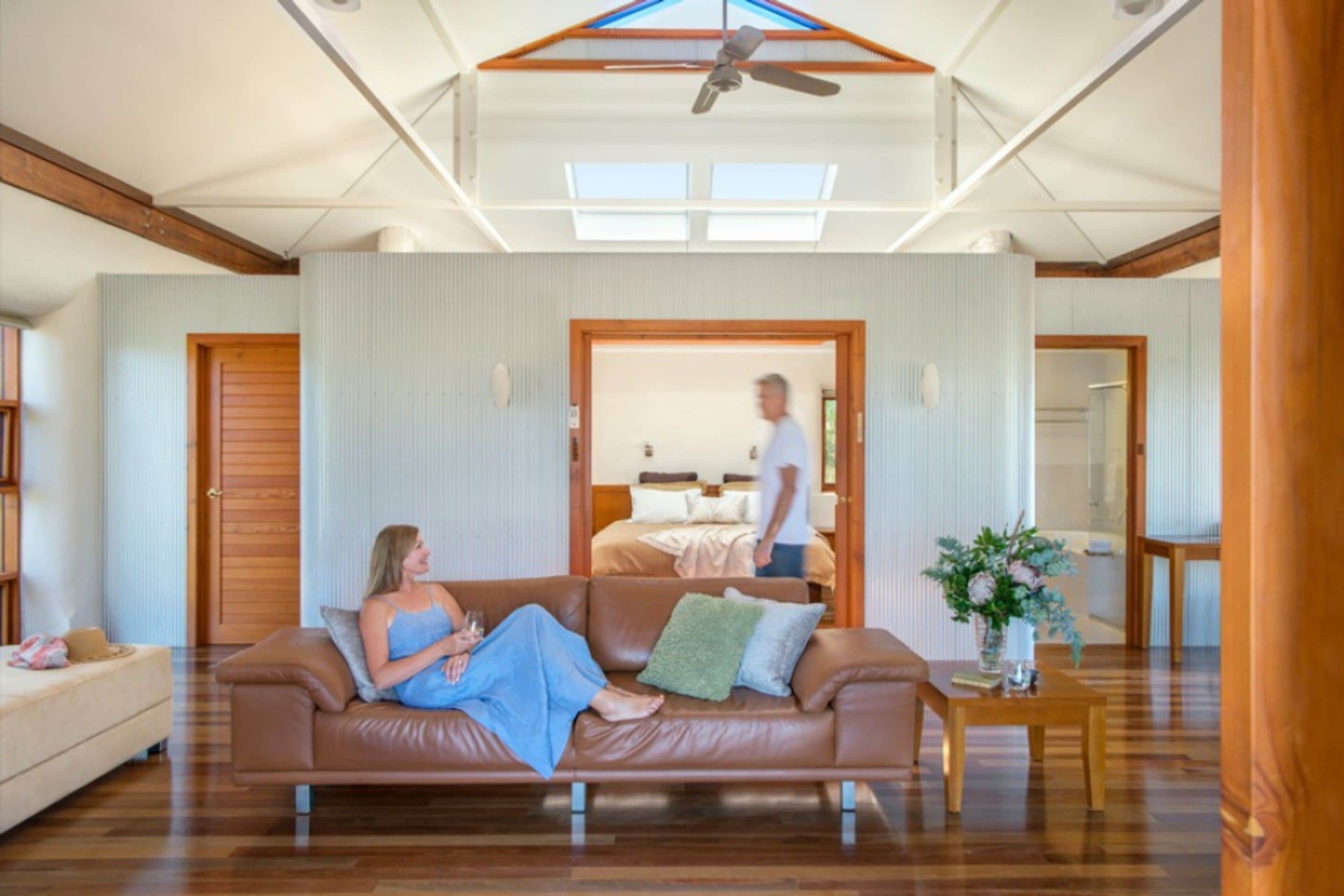 40-inch flat-screen TV with satellite channels, TV