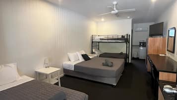 Family Room, 1 Bedroom | Desk, laptop workspace, blackout drapes, soundproofing