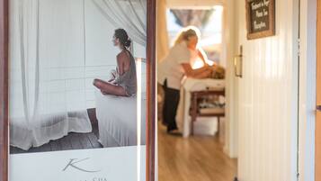 Body treatments, aromatherapy, body wraps, body scrubs, facials