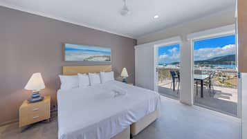 Cobertura, 2 quartos, vista para o oceano (Top Floor) | Roupas de cama premium, cofres nos quartos, escrivaninha