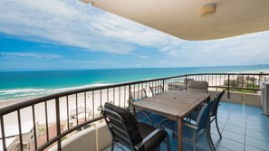 Appartement Deluxe, 3 chambres, vue plage | Balcon