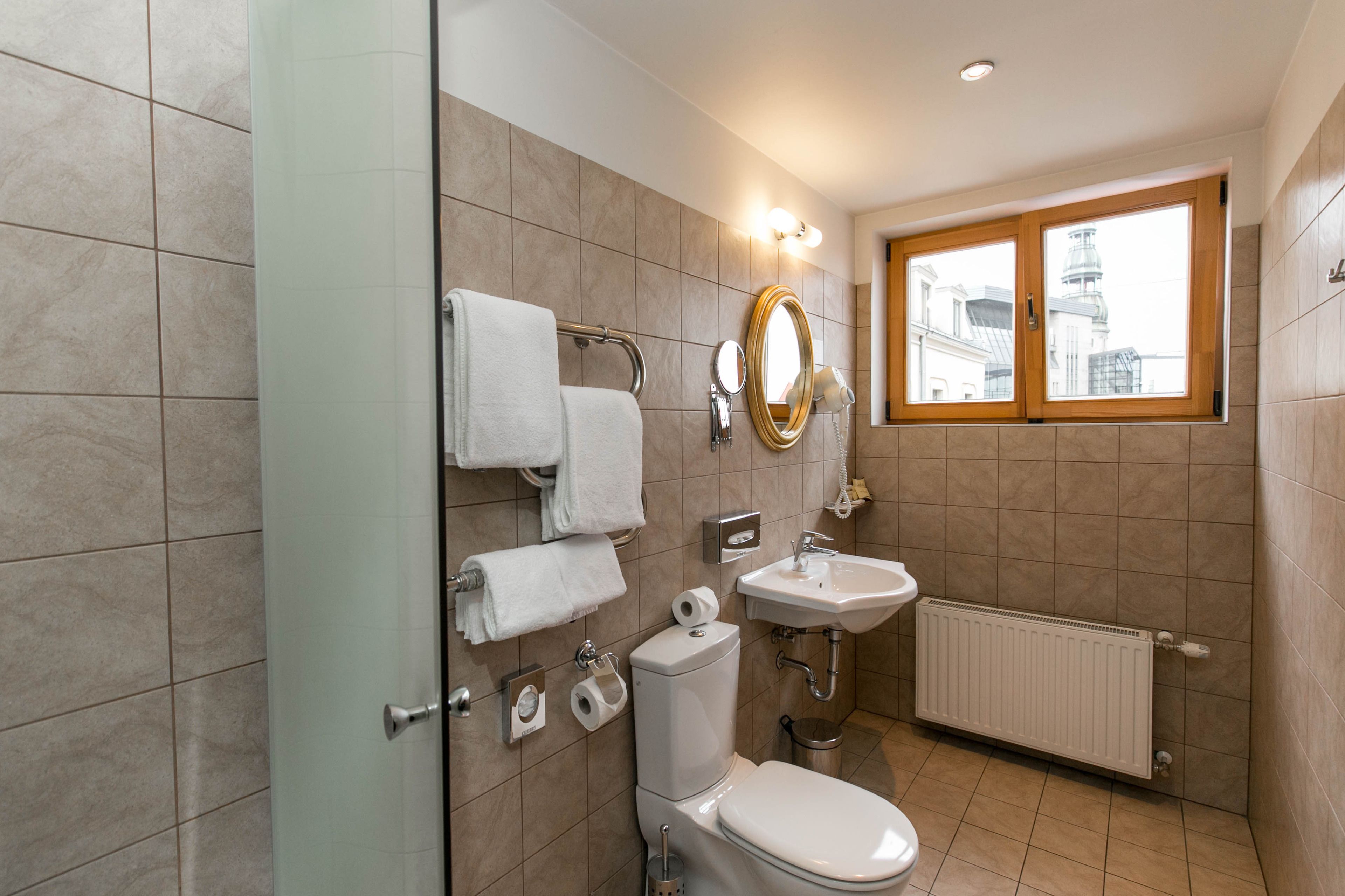 superior double or twin room | bathroom | shower, free toiletries, hair dryer, towels