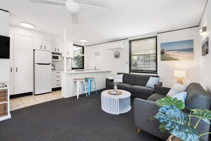 Superior Villa | Living area | 60-inch flat-screen TV with digital channels, LED TV - The Hastings Beach Houses (Noosa Heads)