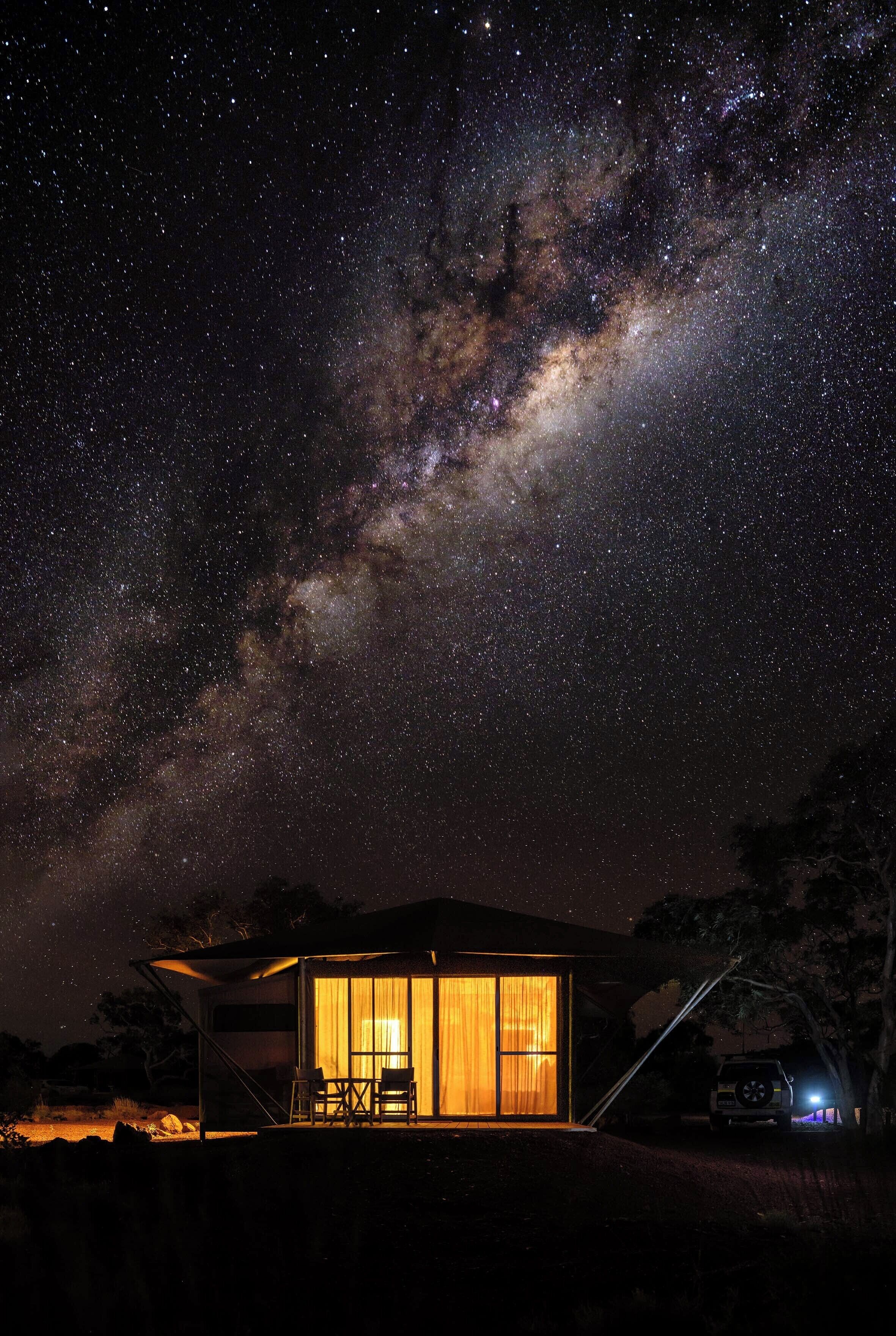 A starry night sky with a visible Milky Way.