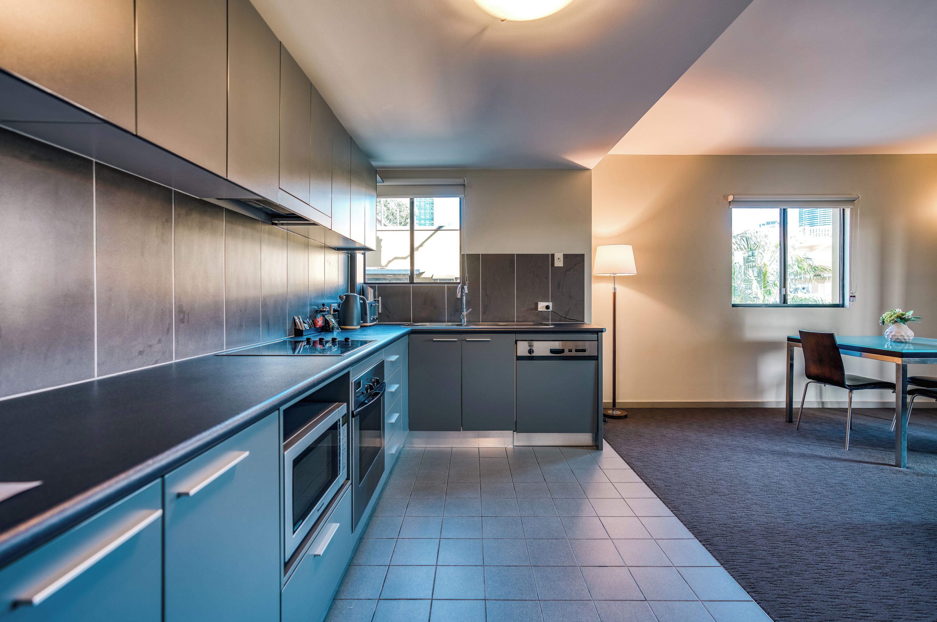 superior one bedroom apartment | private kitchen | electric kettle