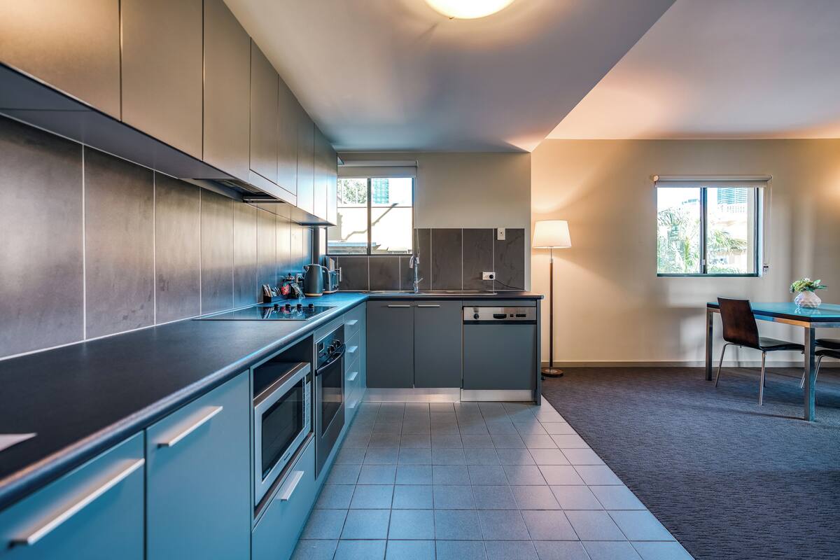 superior one bedroom apartment | private kitchen | electric kettle