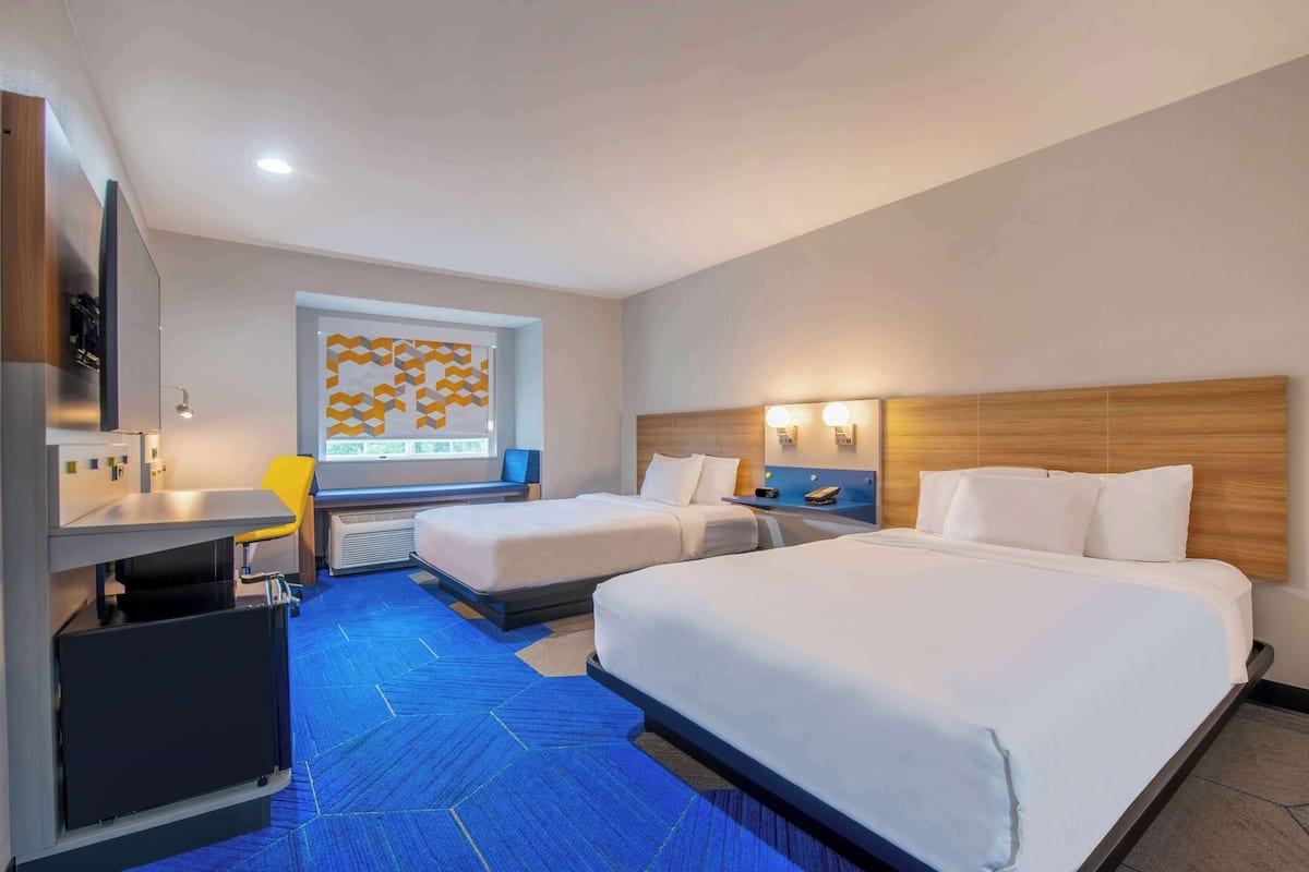 Room, 2 Queen Beds, Accessible, Non Smoking | In-room safe, desk, iron/ironing board, free cribs/infant beds