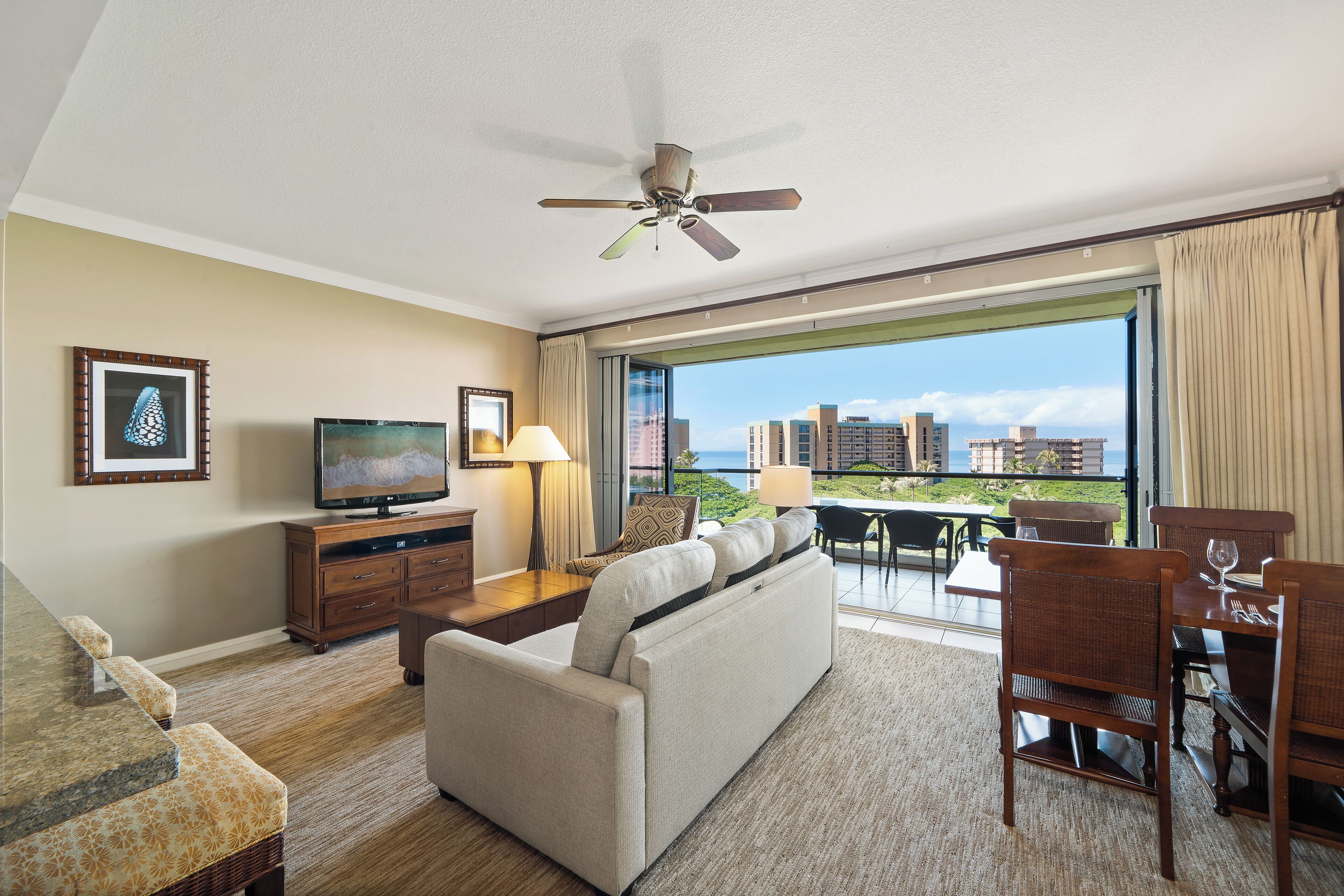 Room, 1 Bedroom, Ocean View | Living area | Flat-screen TV, DVD player