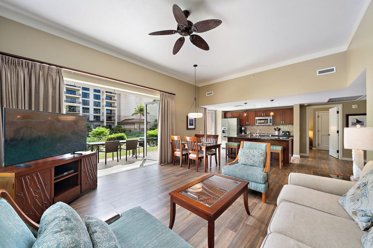 Suite, 2 Bedrooms, Resort View | Living area | Flat-screen TV, DVD player