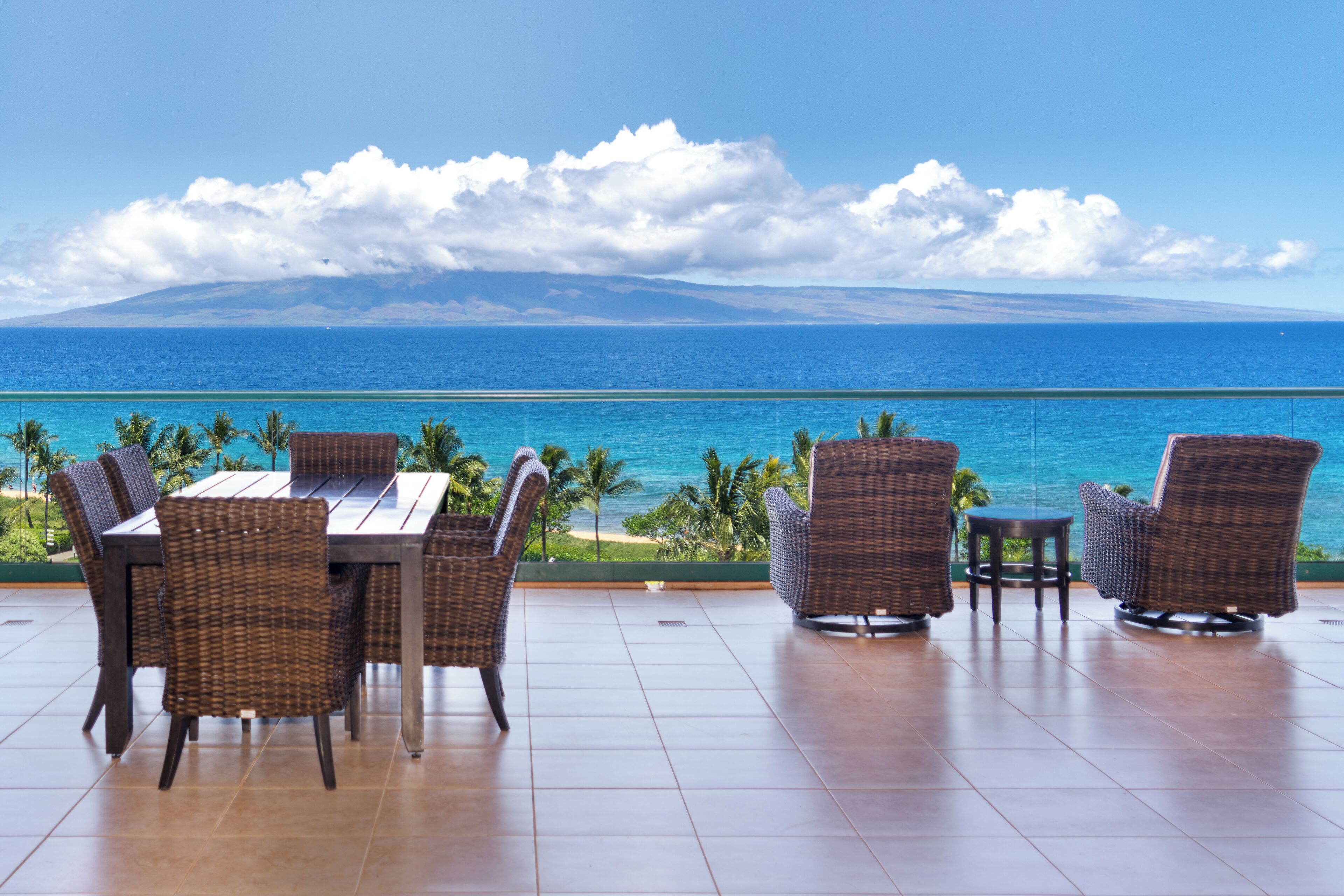 Premier Suite, 3 Bedrooms, Balcony, Ocean View (Konea 701, 3Bath) | Terrace/patio