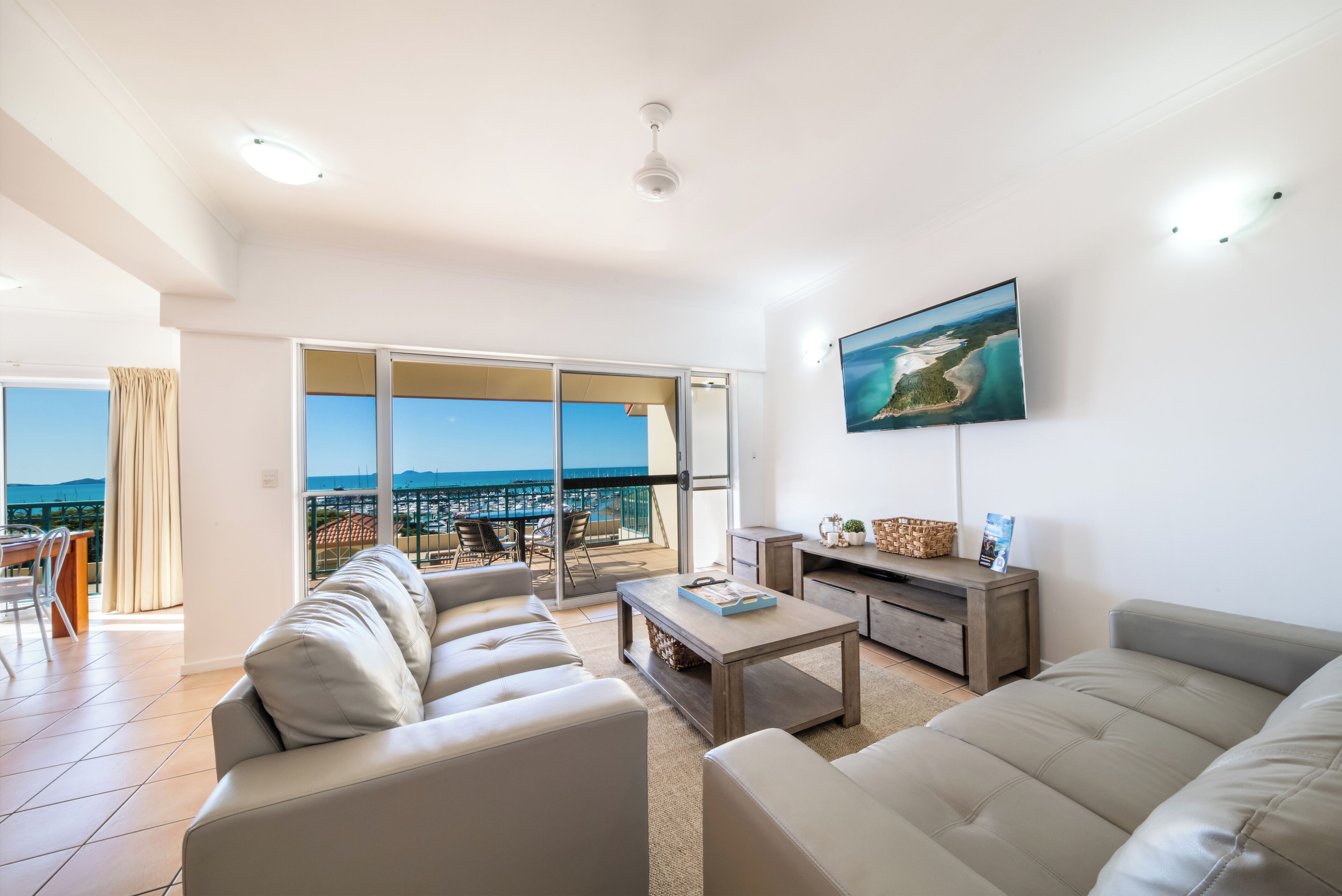 Standard Apartment, 3 Bedrooms, Ocean View | Living area | Flat-screen TV, DVD player