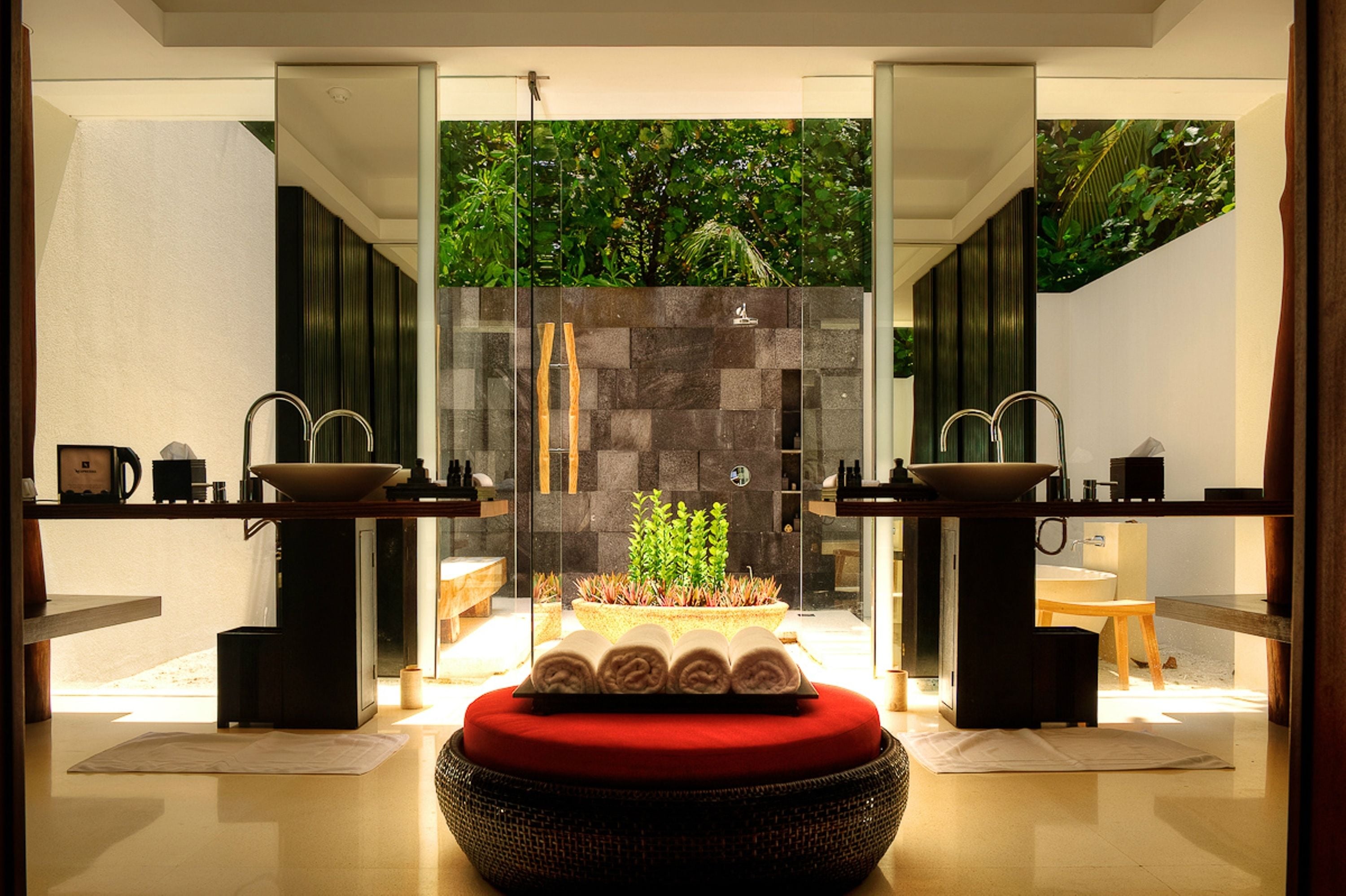 Villa (Beach Access) | Bathroom | Separate tub and shower, deep soaking tub, rainfall showerhead