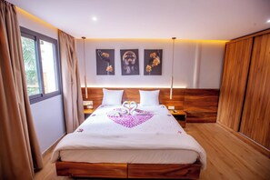 15 bedrooms, desk, laptop workspace, blackout curtains
