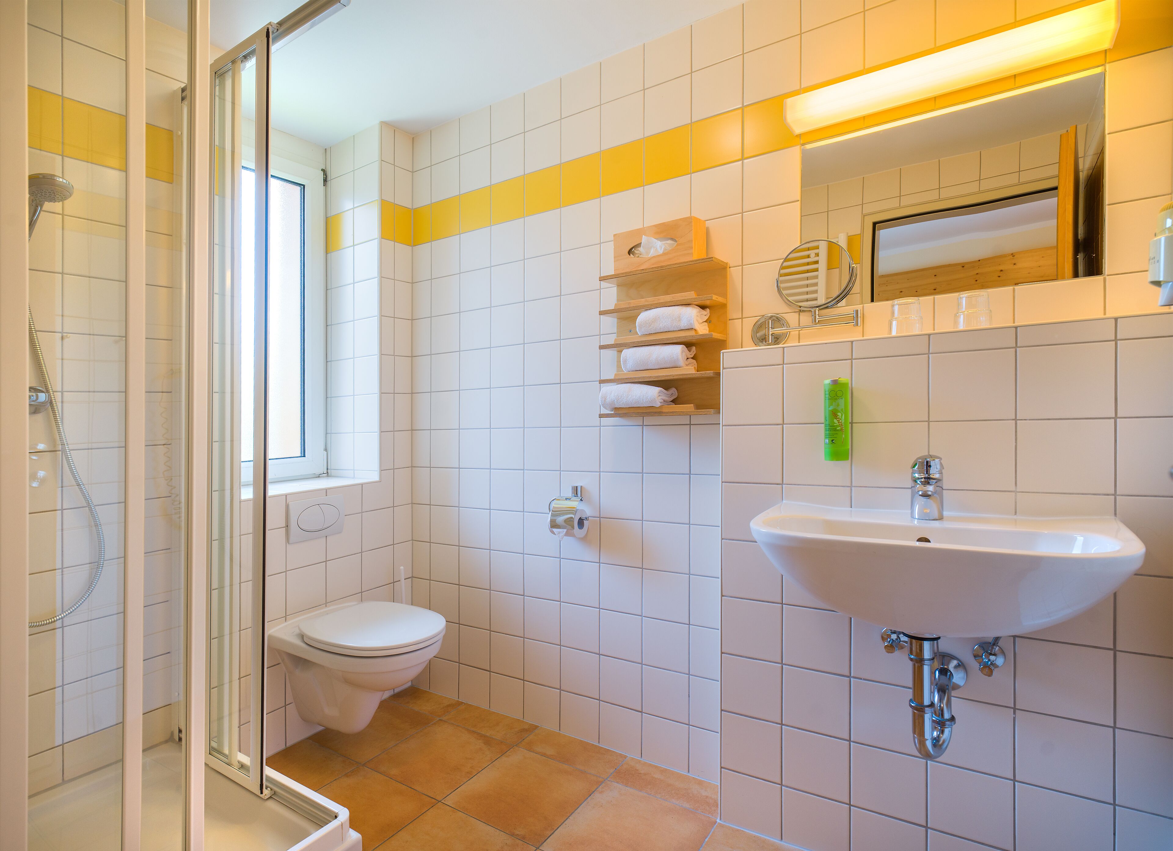 single room | bathroom | shower, hair dryer, towels