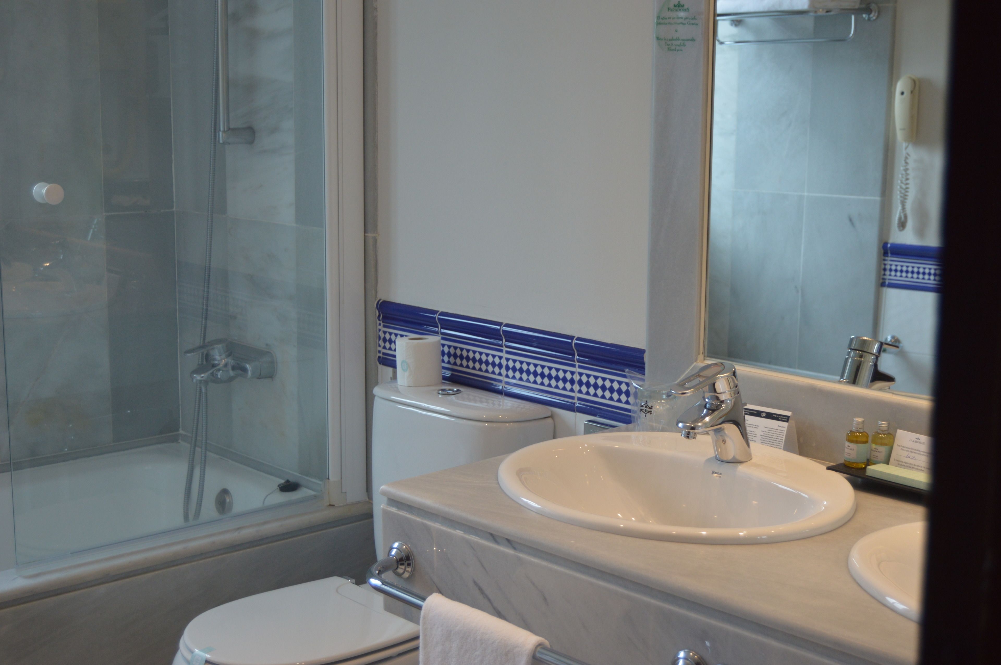 eco-friendly toiletries, hair dryer, towels