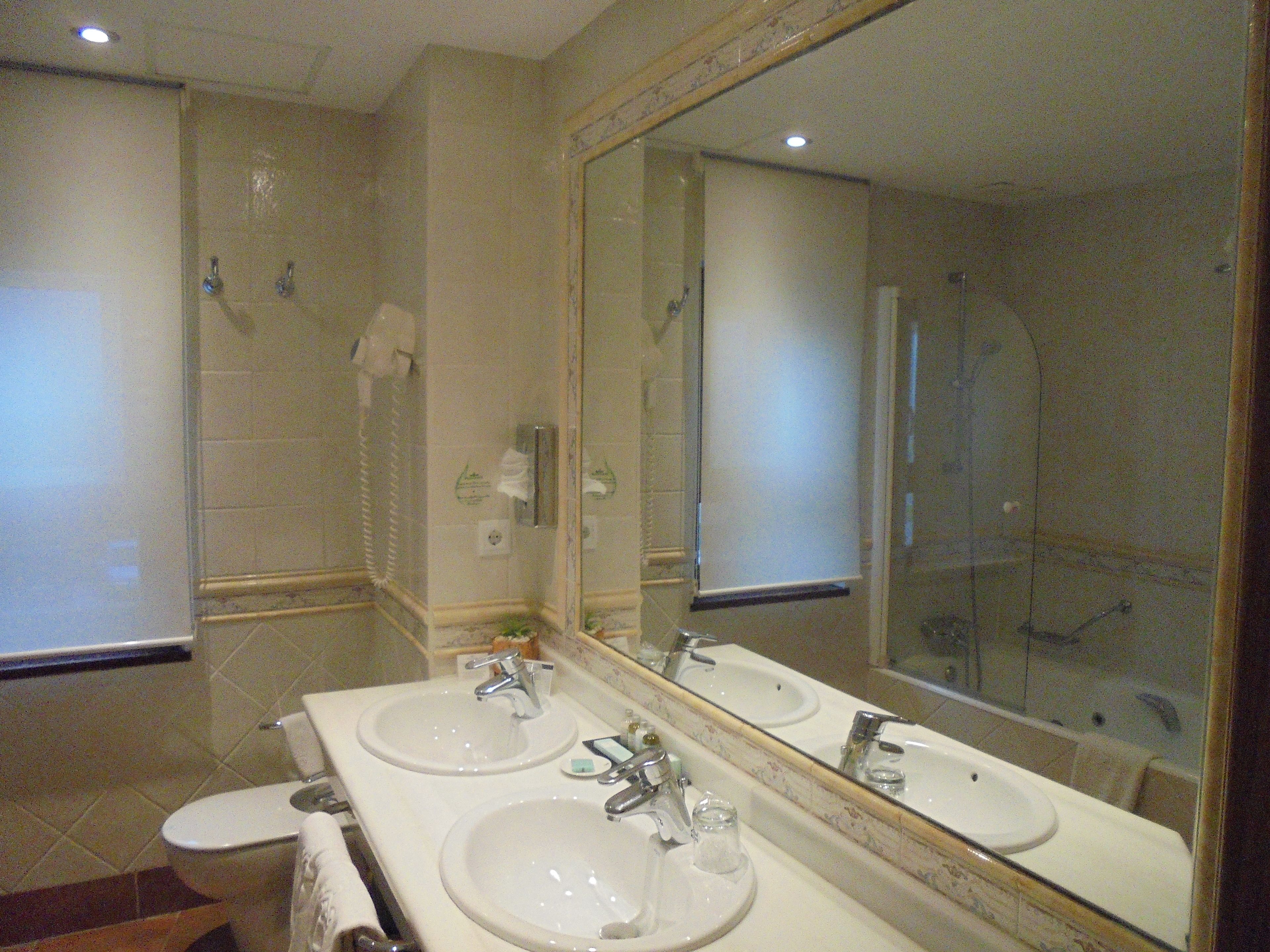 combined shower/bathtub, rainfall showerhead, designer toiletries