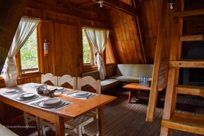 Familie huisje | Woonruimte | Een 49-inch smart-tv met satellietzenders en televisie