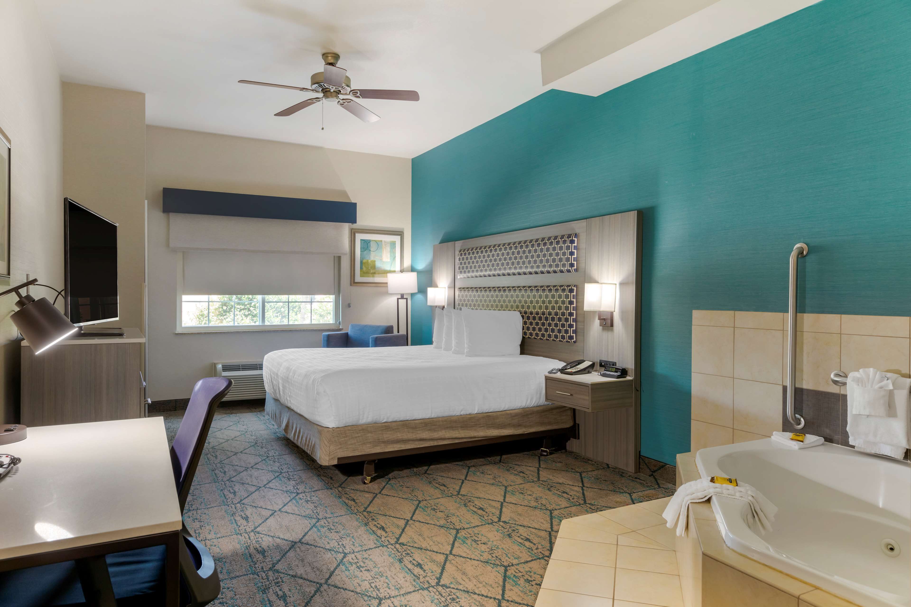 suite, 1 king bed, accessible, jetted tub (walk-in shower) | in-room safe, internet, bed sheets
