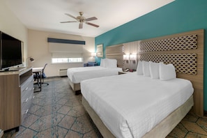 Standard Room, 2 Queen Beds, Non Smoking, Refrigerator & Microwave | In-room safe, Internet, bed sheets