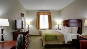 Chambre Standard, 1 trĂšs grand lit, non-fumeurs | Bureau, rideaux occultants, fer et planche Ă  repasser