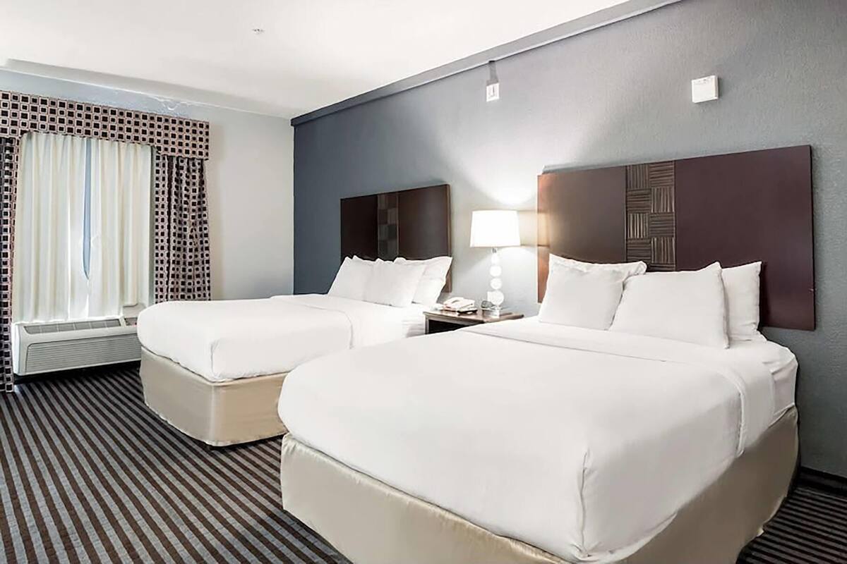 Pillow-top beds, desk, laptop workspace, free WiFi