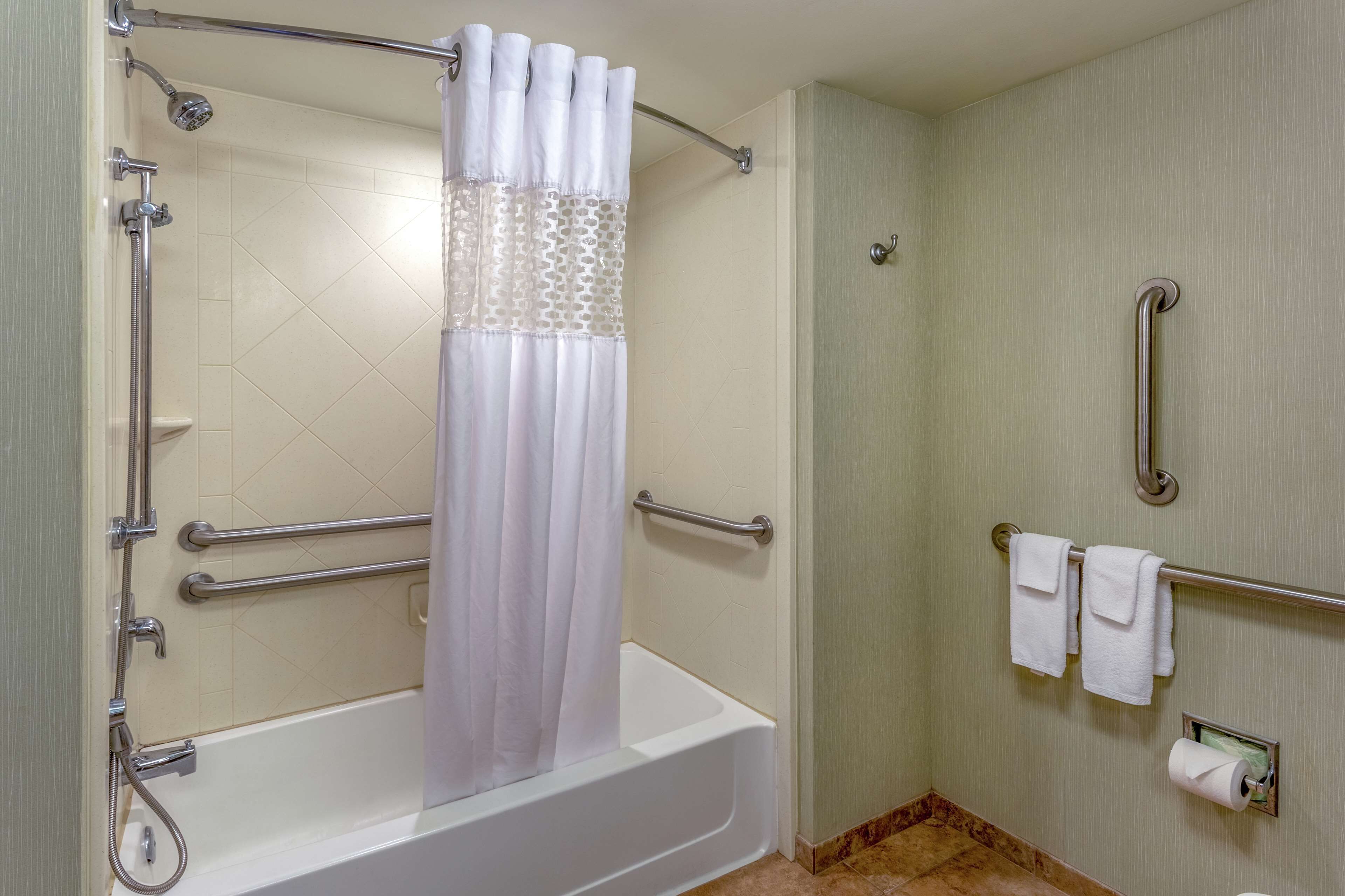 free toiletries, hair dryer, towels