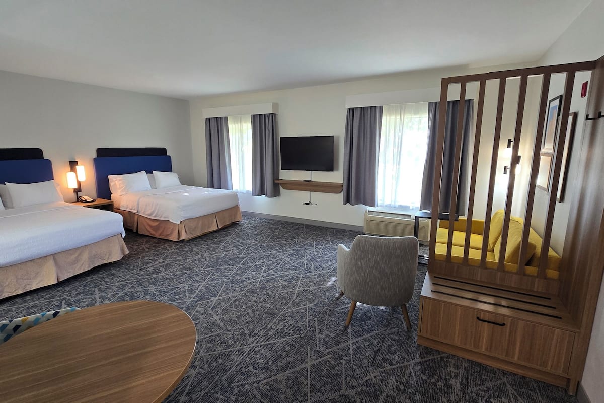 Monolocale (2 Queen Beds with Sofa bed) | Biancheria da letto di alta qualità, una scrivania, tende oscuranti