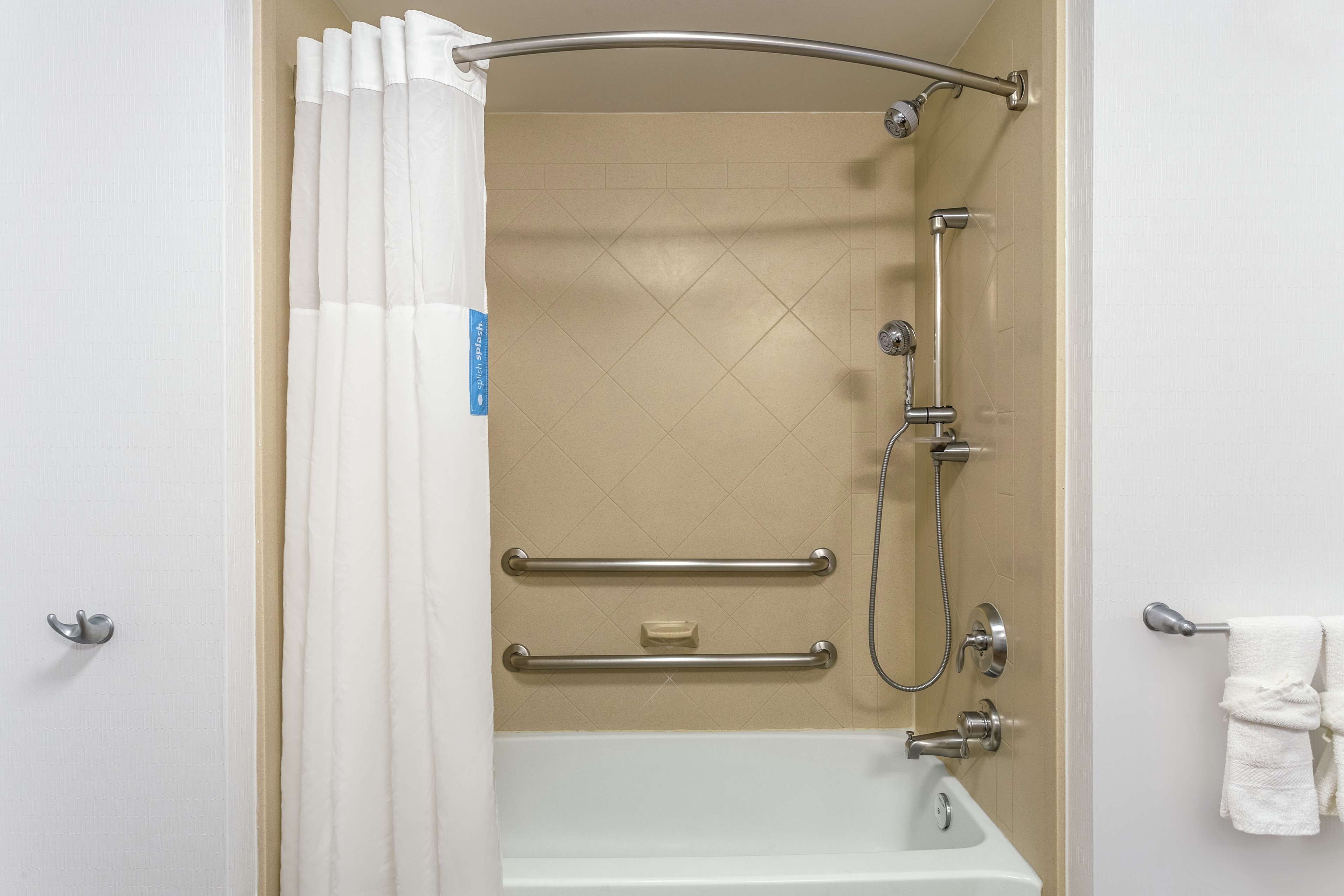 free toiletries, hair dryer, towels