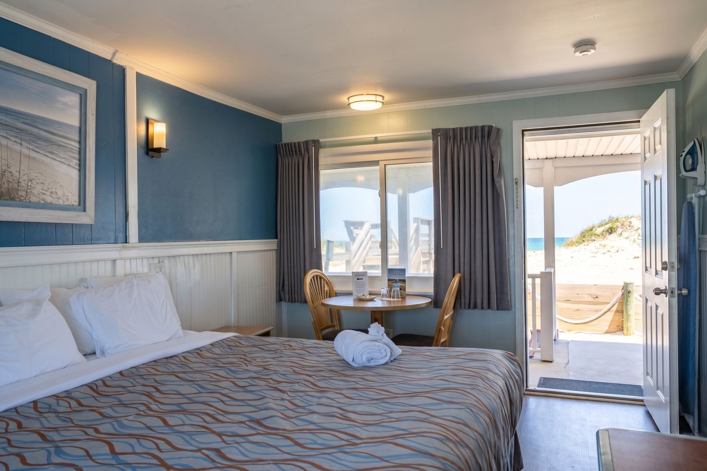 Oceanfront One King Bed Room | Premium bedding, blackout drapes, free WiFi, bed sheets