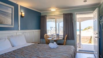 Oceanfront One King Bed Room | Premium bedding, blackout drapes, free WiFi, bed sheets