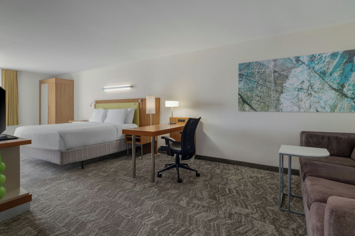 Suite, 1 très grand lit et 1 canapé-lit (Mobility Accessible with Bathtub) | Coffre-fort, bureau, espace de travail pour ordinateurs portables
