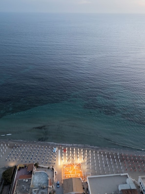 Private beach nearby, sun loungers, beach umbrellas, beach bar