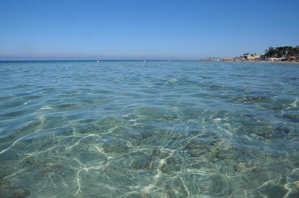 Plage privée à proximité, chaises longues, parasols, bar de plage
