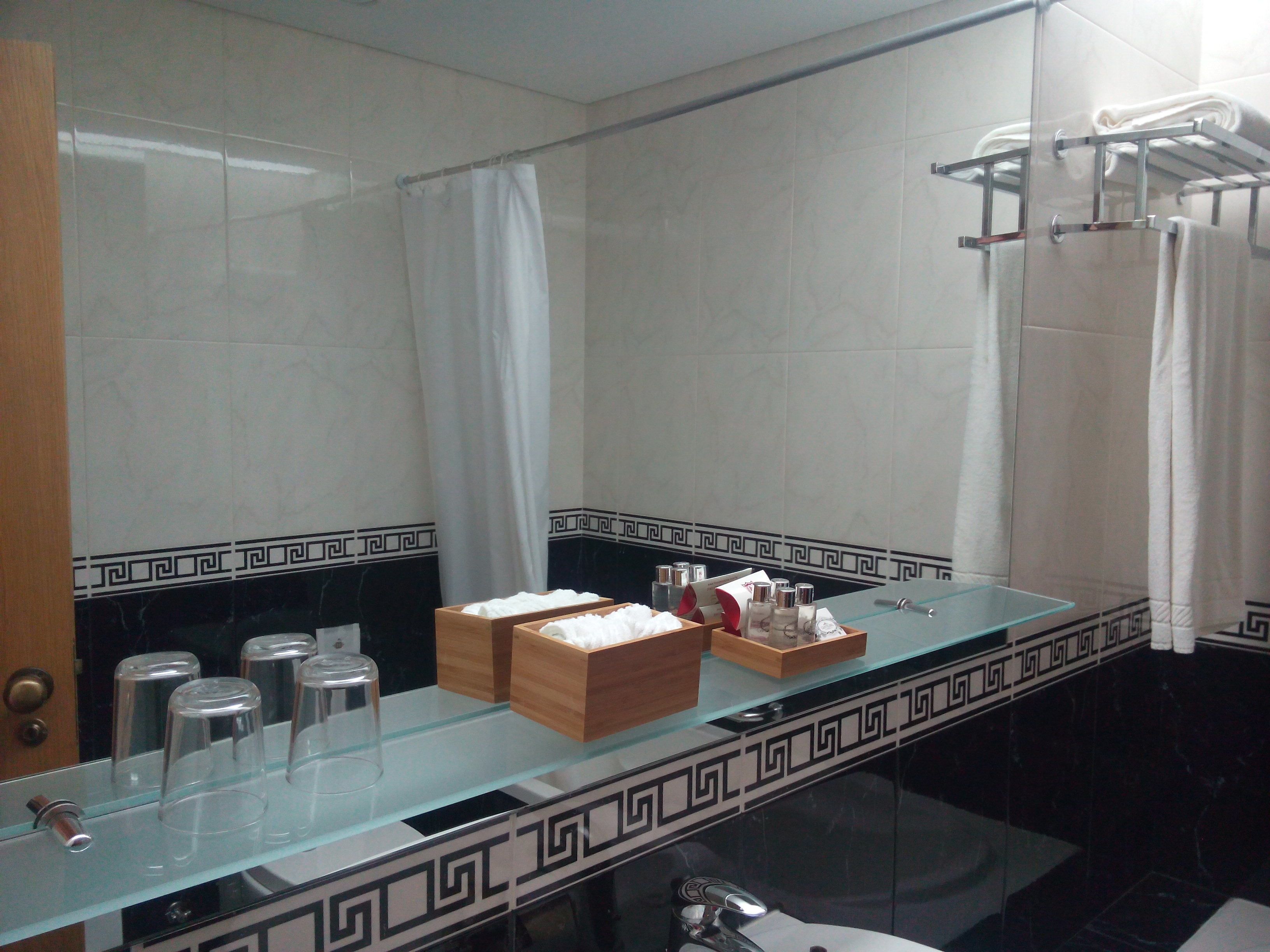 combined shower/bathtub, free toiletries, hair dryer, bathrobes