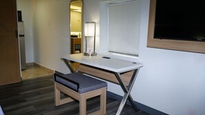 Deluxe Room, 2 Queen Beds, Park View | Desk, laptop workspace, soundproofing, iron/ironing board