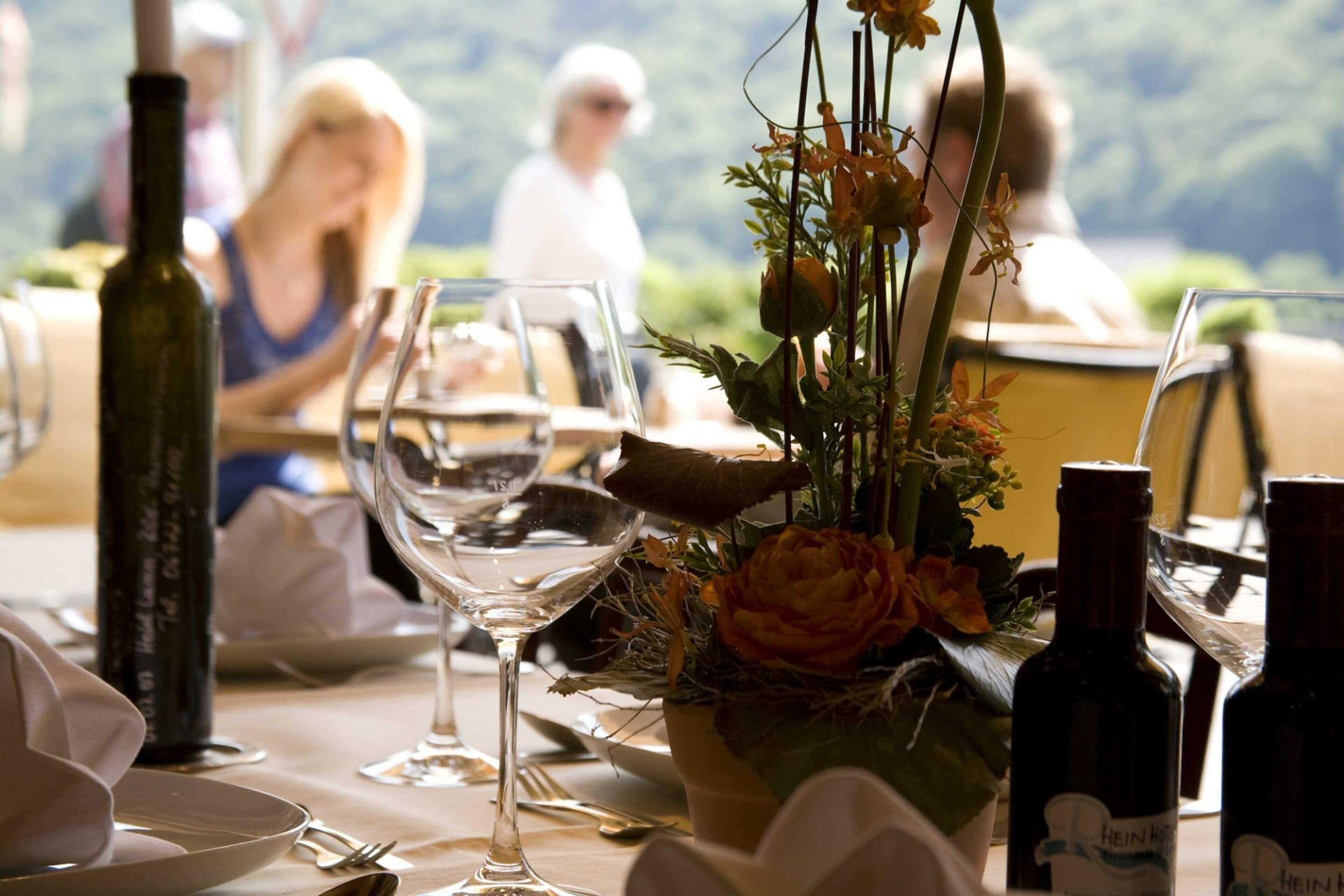 dinner served, sea views