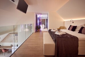 Maisonette, Sauna | Hochwertige Bettwaren, kostenlose Minibar, individuell dekoriert