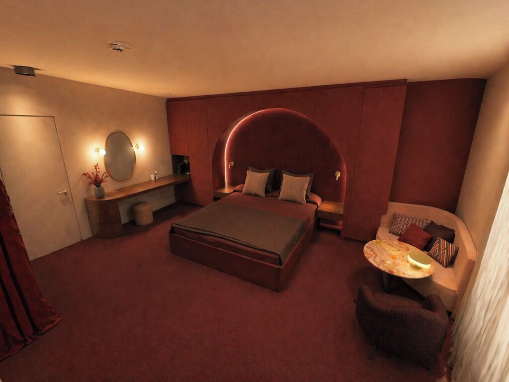 Cinema Rouge Suite | Ropa de cama de alta calidad, minibar, decoración individual