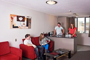 Classic Apartment, 2 Bedrooms | Living area | 32-inch flat-screen TV with satellite channels, TV - City Central Motel Apartments (Christchurch)