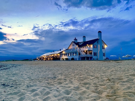 Private beach, sun loungers, beach umbrellas, beach towels. Lighthouse Inn