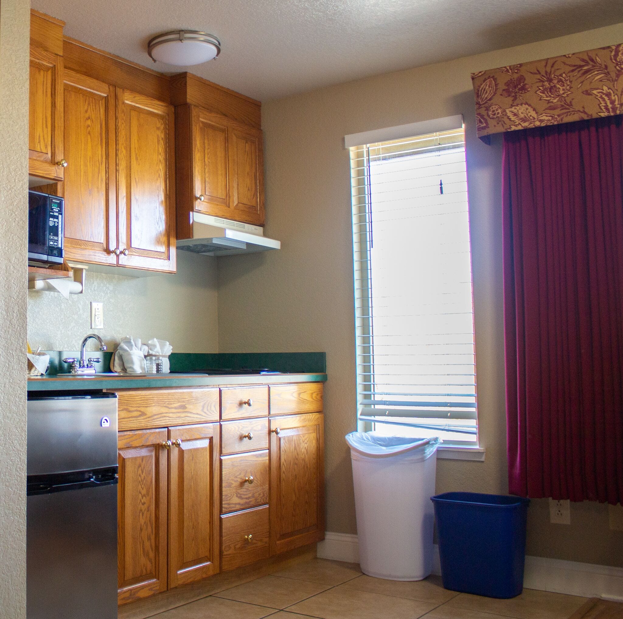 one king kitchenette | private kitchen | fridge, microwave, coffee/tea maker