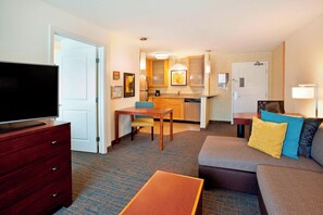 Suite, 1 Bedroom | Living area | LCD TV - Residence Inn Portland Airport at Cascade Station (Portland)