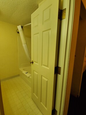 Standard Room, 2 Queen Beds | Bathroom | Hair dryer, towels - Voyager Inn (St Ignace)