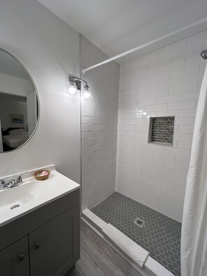 Standard Room, 2 Queen Beds, Exterior | Bathroom shower - Up North Hotel (formerly Voyager Inn) (St Ignace)